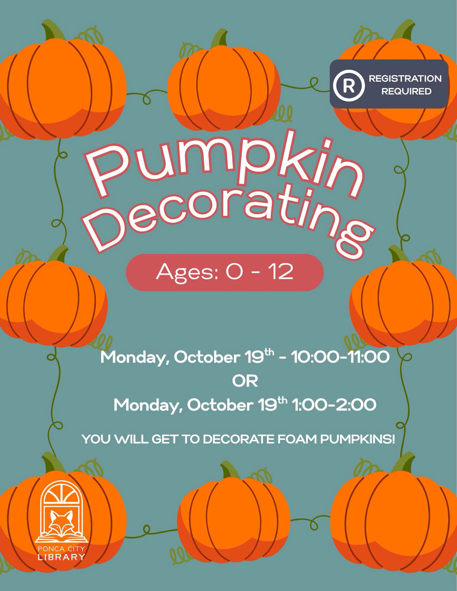 Pumpkin Decorating at the Ponca City Library